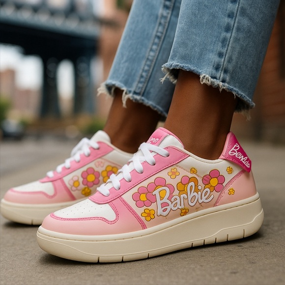 New! BARBIE by Mattel Women's Lace Up Sneakers  Size 9 - Picture 3 of 10